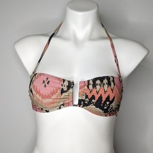 All Saints Ikat pink & peach bikini top 4